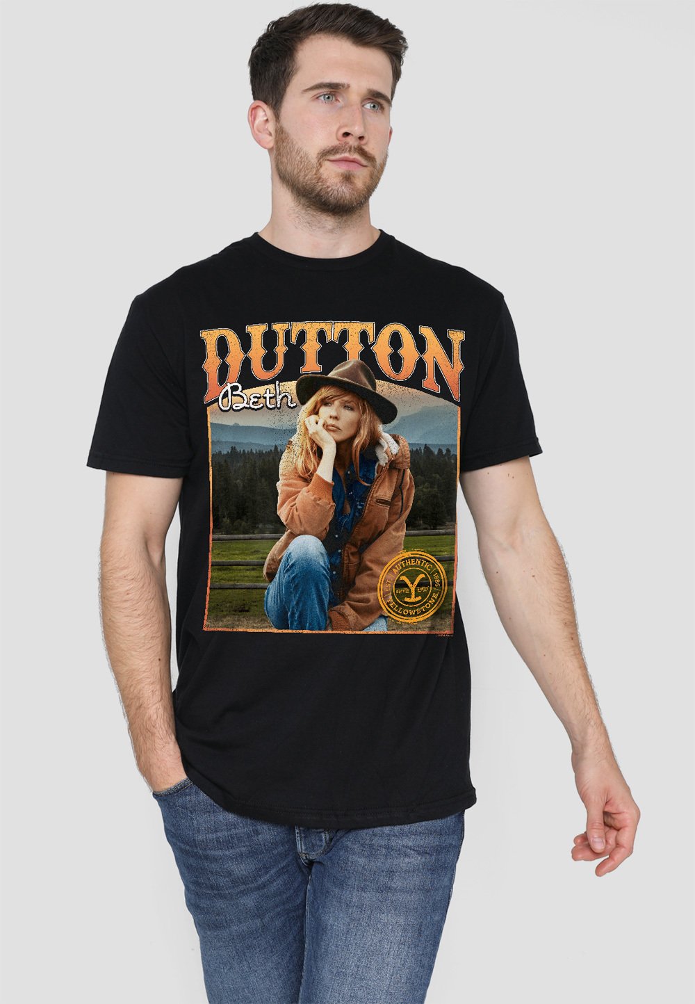 

Футболка с принтом YELLOWSTONE BETH DUTTON THOUGHTS Cotton Soul, черный