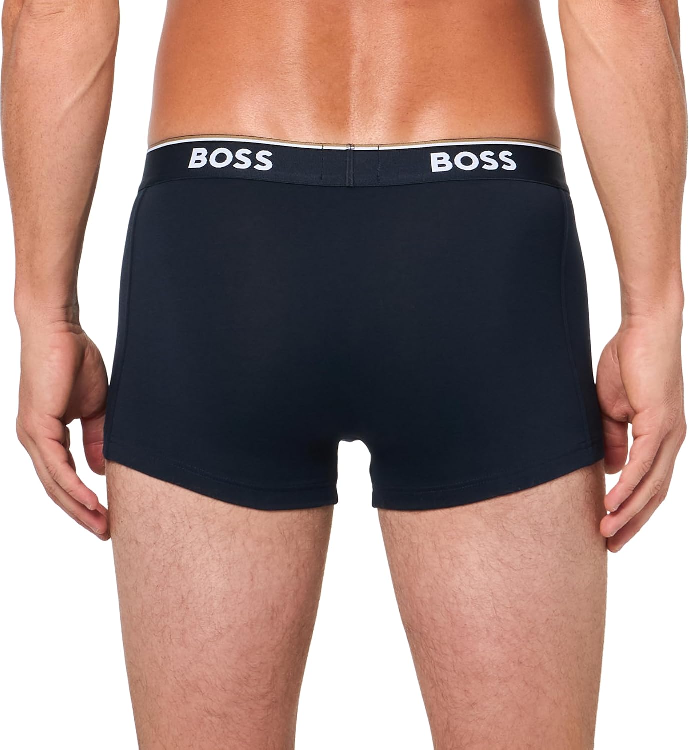 BOSS мужские трусы 3 шт, разноцветные, с крупным логотипом, Cobalt/Arctic/Navy — фото 3