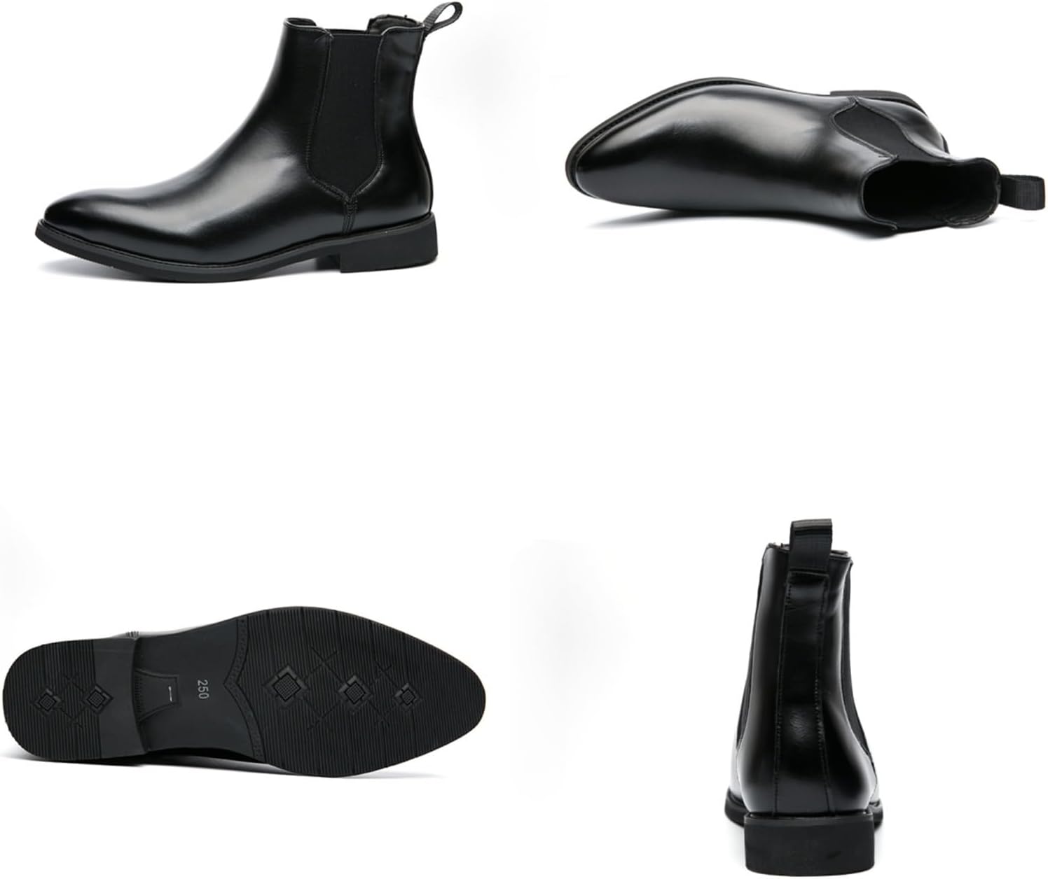 Мужские кожаные сапоги Челси с эластичными боковыми вставками, узкий силуэт, зауженный носок, низкий каблук, повседневные и деловые ботинки для осени и зимы, офисная и формальная обувь для особых случаев Psieicwm, коричневый — фото 2