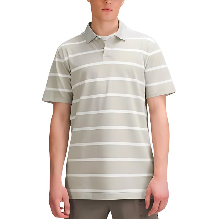 

Мужская рубашка-поло SS24 Pique Lululemon, Horizontal Stripes Raw Linen White/L ATW
