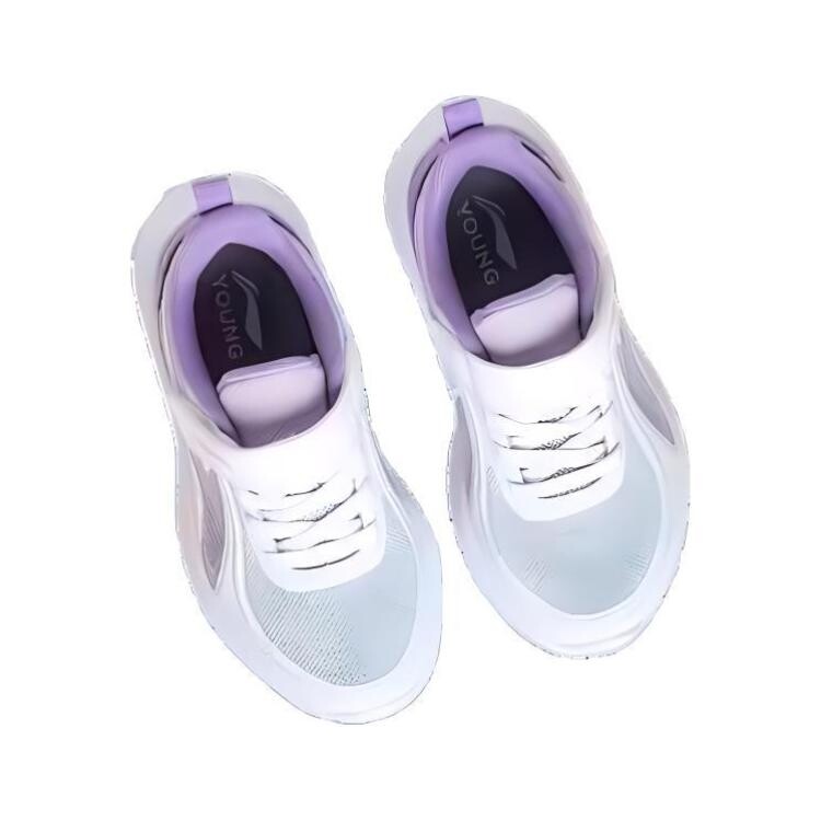 Кроссовки LINING YOUNG Kids Lifestyle Shoes PS Low-top Standard White / Light Navel Blue / Light Khaki Purple, фиолетовый — фото 3