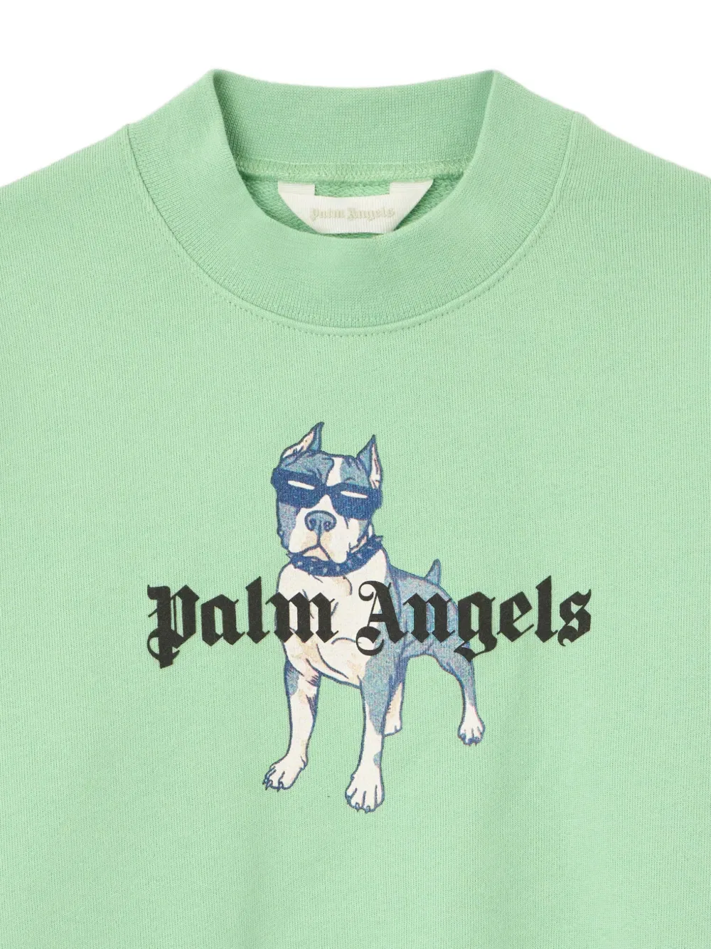 Свитер с логотипом Palm Dog Palm Angels Kids, зеленый — фото 3