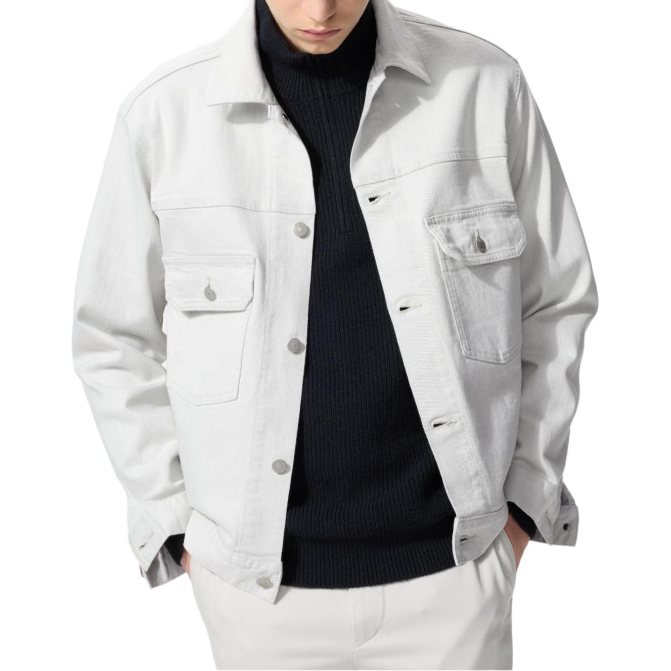 

UNIQLO Джинсовая куртка унисекс цвета айвори, Ivory
