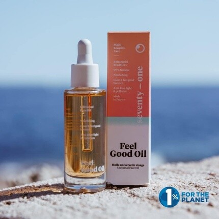 Масло Feel Good Oil Сухое масло для лица Ультраувлажняющее и защитное средство Восстанавливает и разглаживает кожу Средство для выявления сияния кожи Антиоксидант 99% натуральный Сделано во Франции 30 мл, Seventyone Percent — фото 2