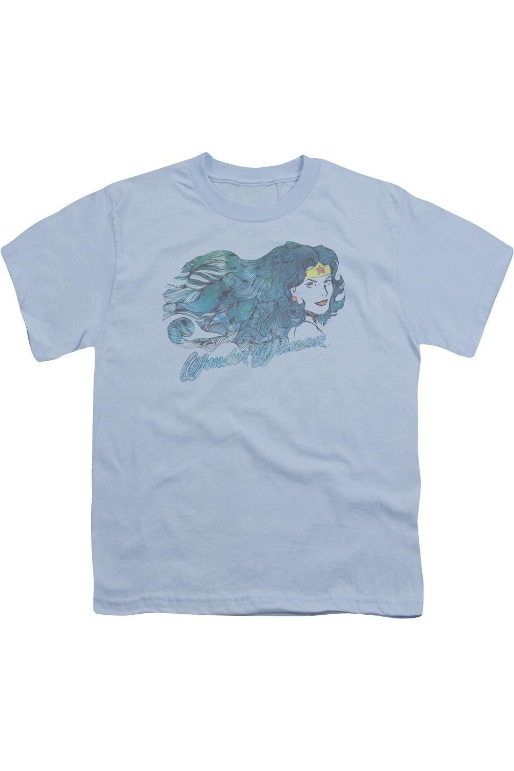 

Футболка с акварельным принтом Justice League of America для детей Gildan, светло-голубой