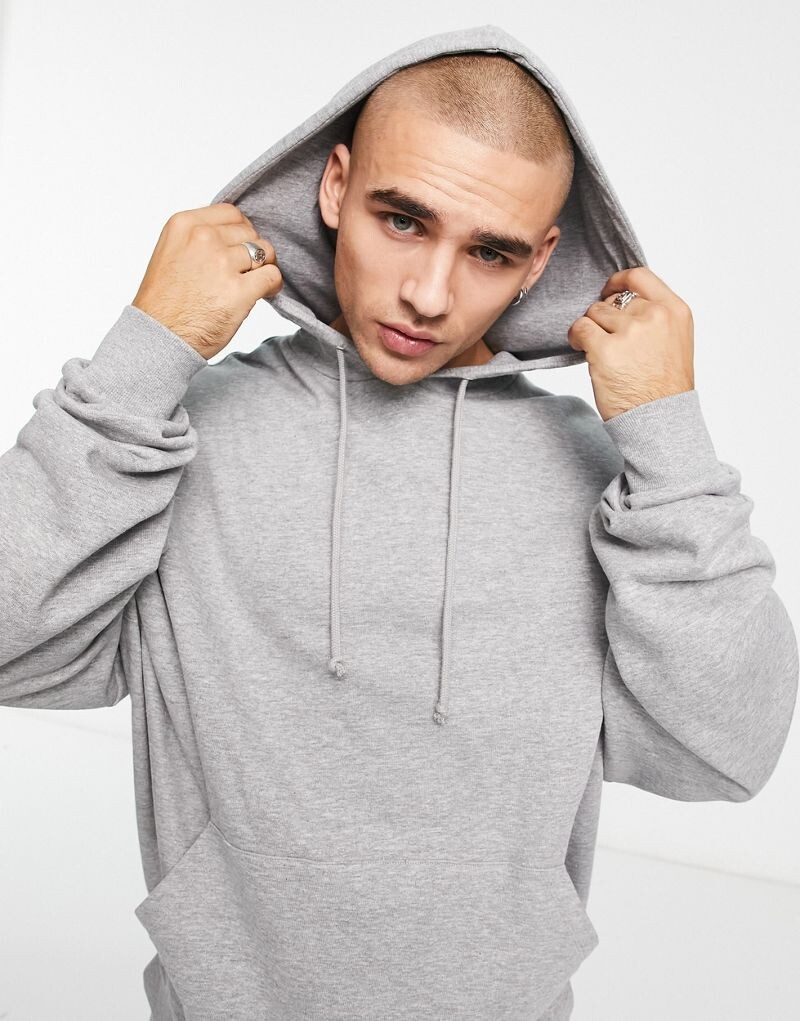 

Супер-оверсайз-худи серого цвета ASOS DESIGN