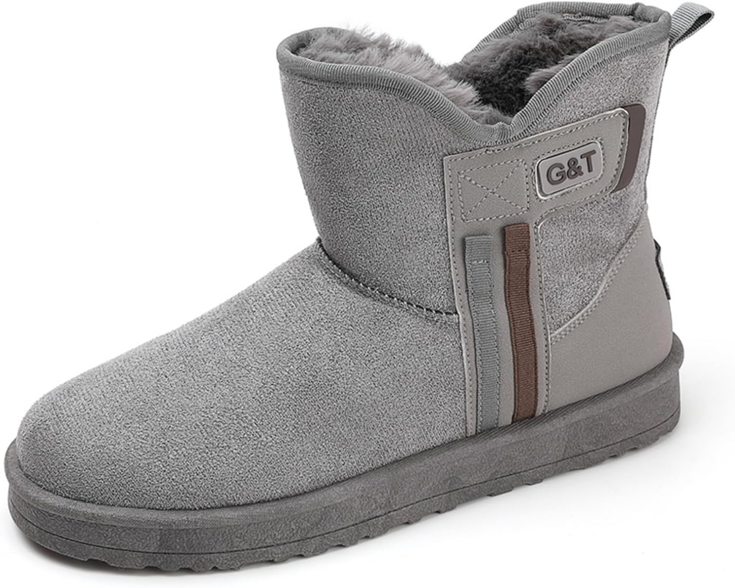 

Мужские зимние ботинки из нубука средней высоты с флисовой подкладкой Khwfjas, серый