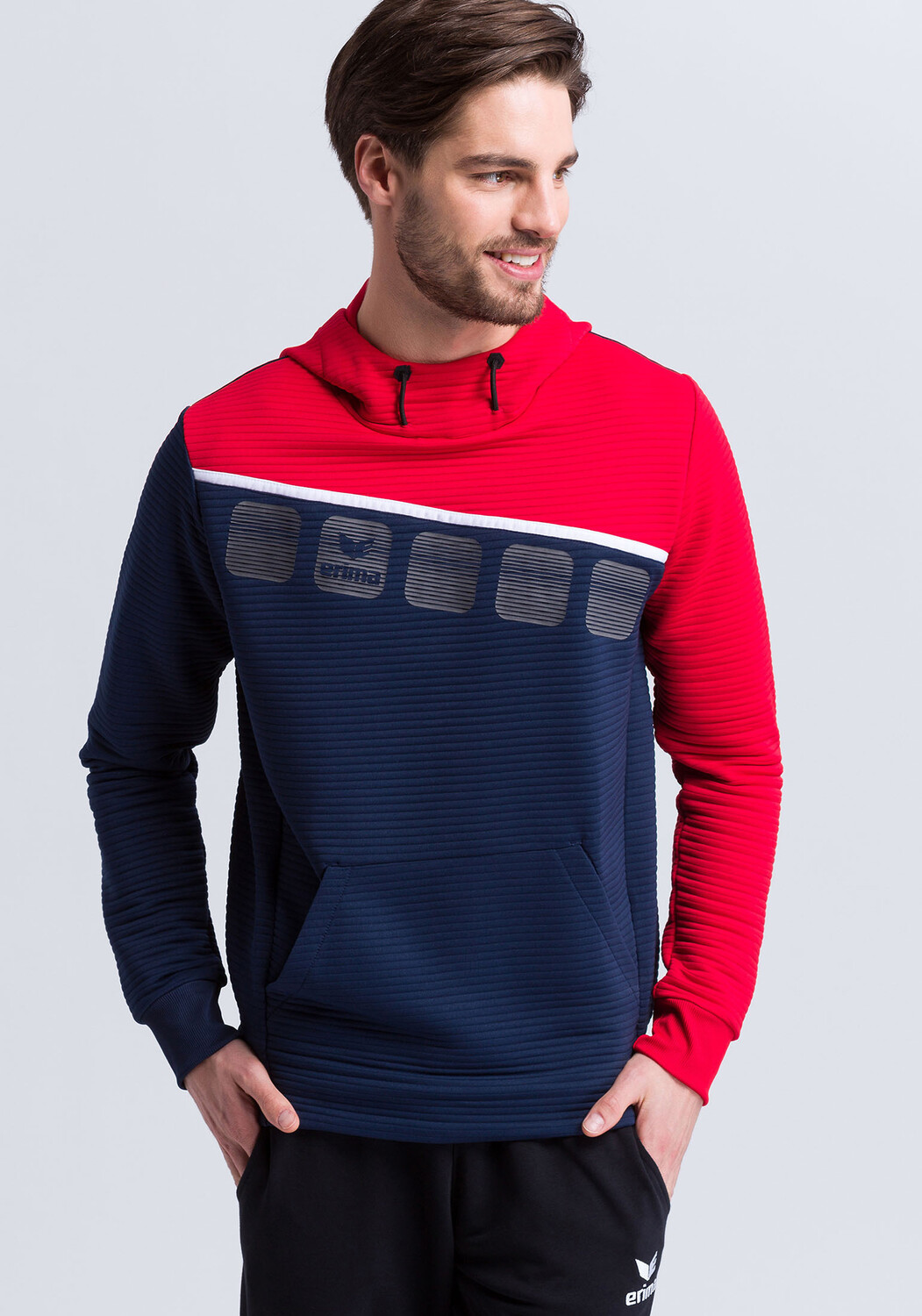 

Толстовка erima 5 C Kapuzensweat, цвет new navy/rot/weiss
