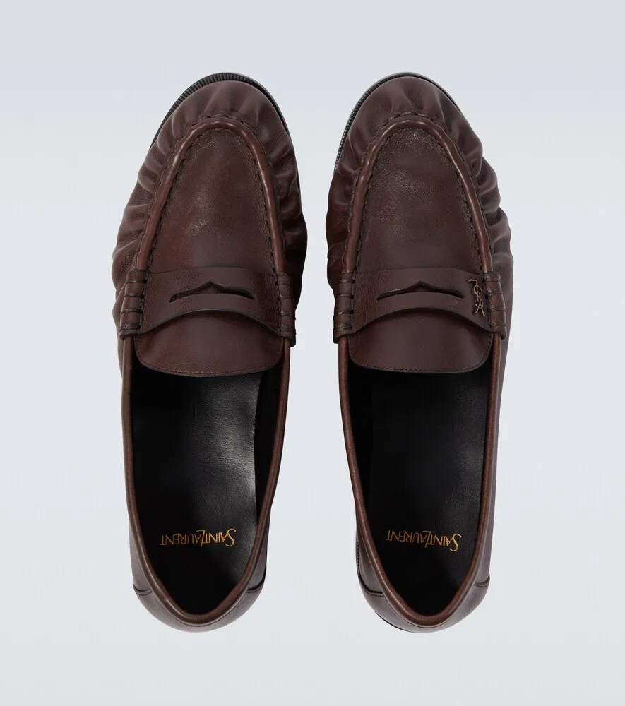 Лоферы Le Loafer из мягкой кожи Saint Laurent, коричневый — фото 4