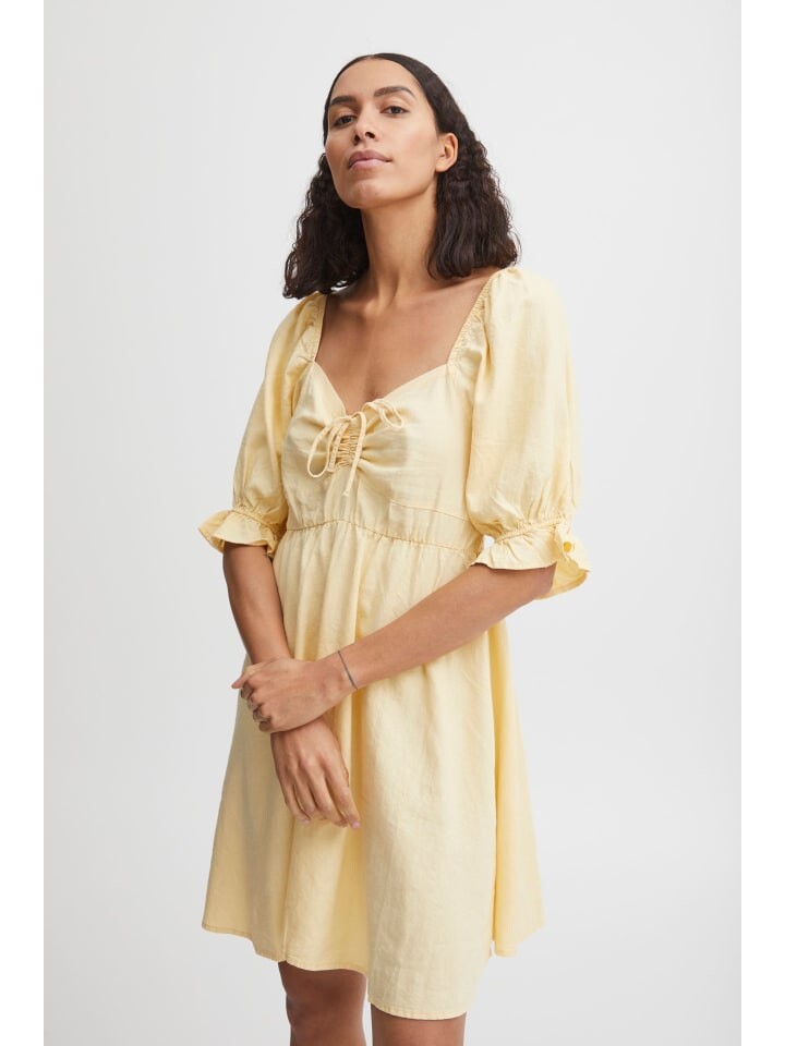 

Короткое платье b.young Blusenkleid BYFALAKKA SHORT DR - 20812975 Dress aus Leinenmix, желтый