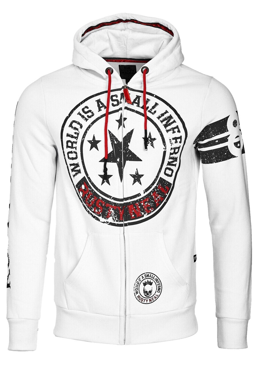 

Толстовка с капюшоном на молнии Rusty Neal Zip-Up Hoodie, белый