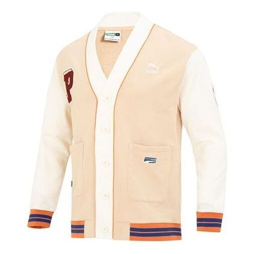 

Куртка team badge v-neck jacket 'beige' Puma, бежевый
