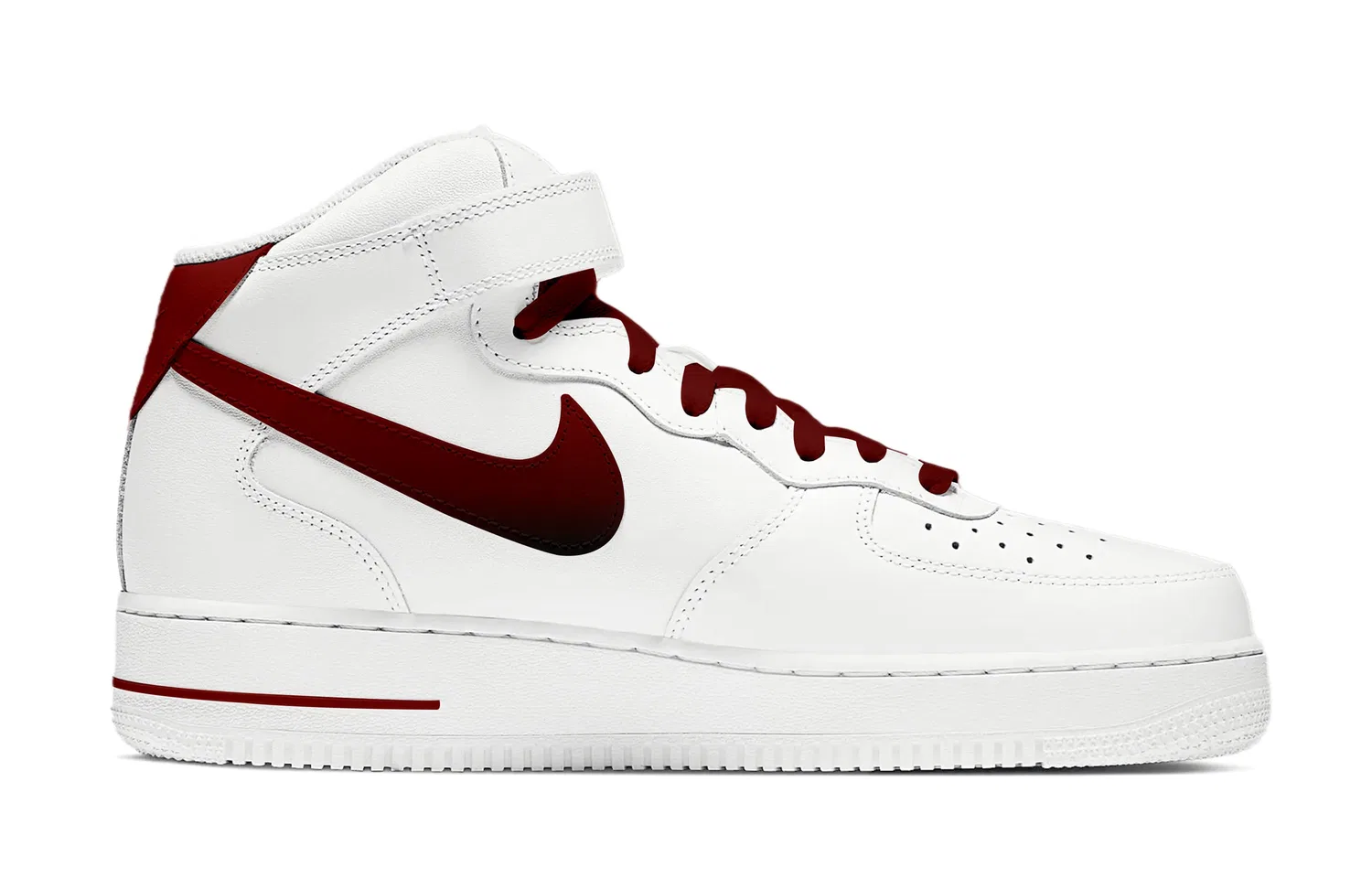 Кроссовки скейтбордические Nike Air Force 1 White Red Black — фото 3