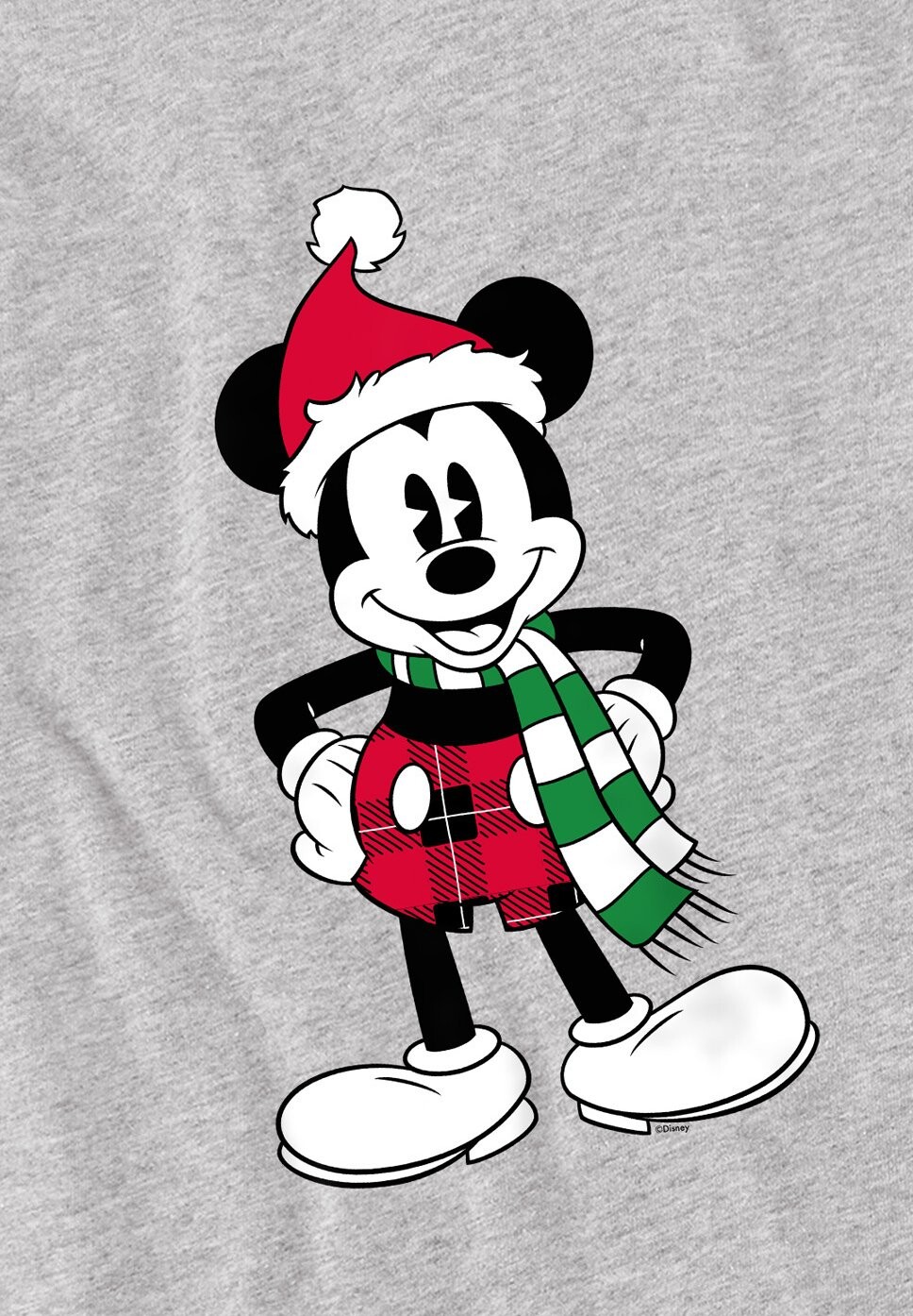 

Футболка с принтом DISNEY MICKEY MOUSE CHRISTMAS TARTAN ATHLETIC Disney, серый