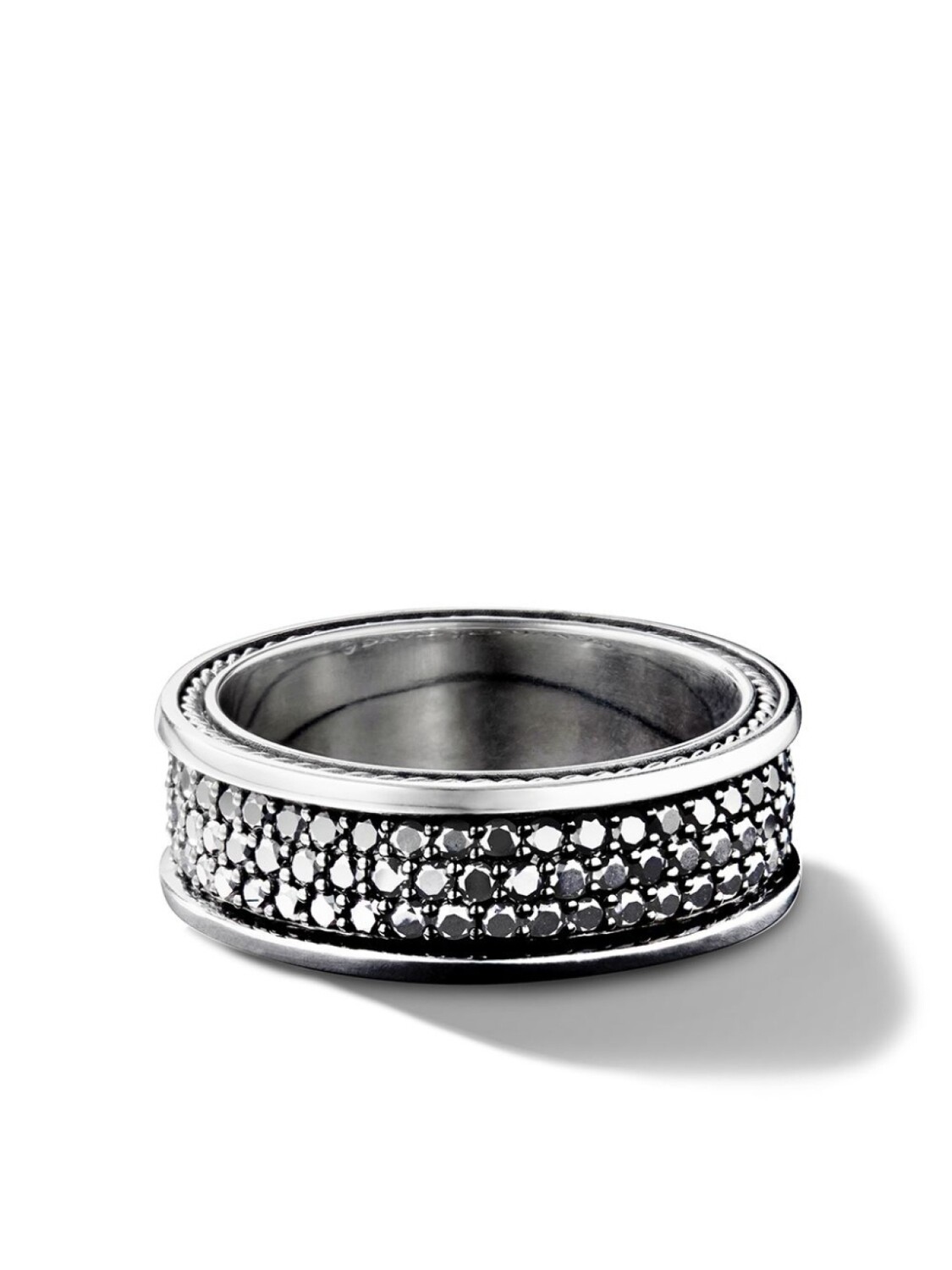 

Серебряное кольцо Streamline Three Row с бриллиантами David Yurman, серебряный