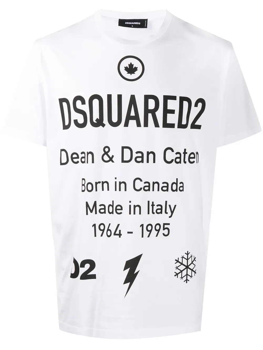 Футболка с коротким рукавом и принтом в виде слогана Dsquared2, белый