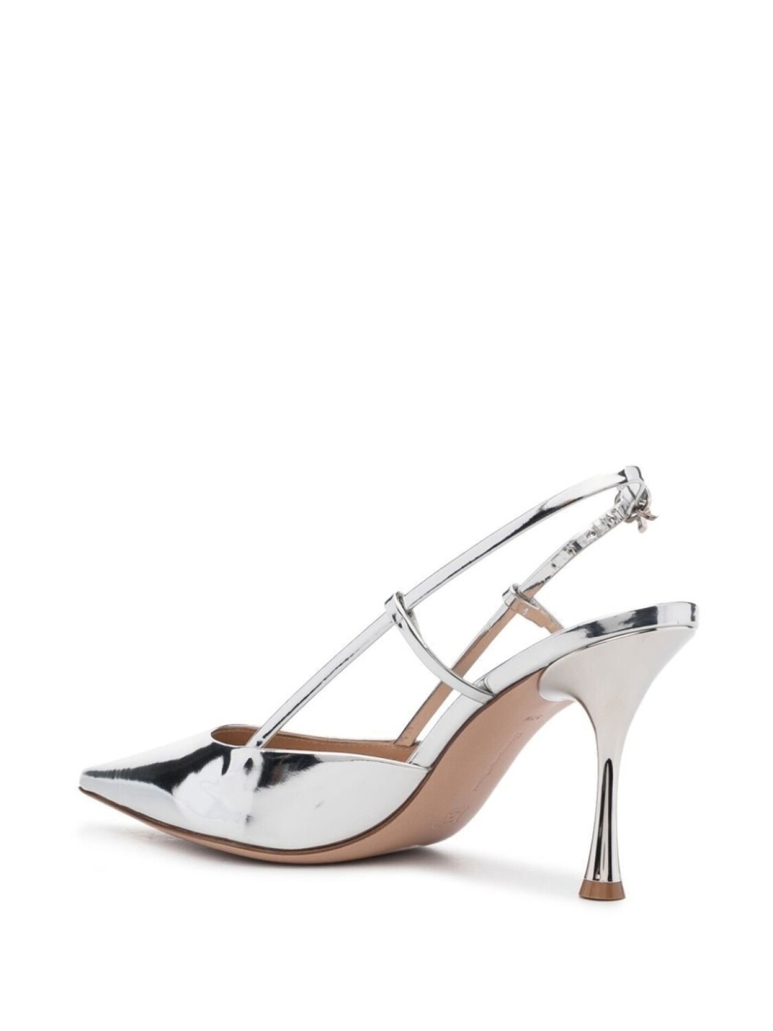 Gianvito Rossi туфли Ribbon 85 с ремешком на пятке, серебристый — фото 3