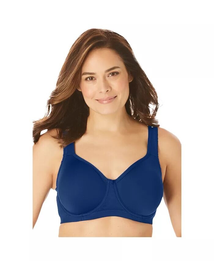 

Плюс размер Бюстгальтер-футболка из микрофибры на косточках Comfort Choice, синий