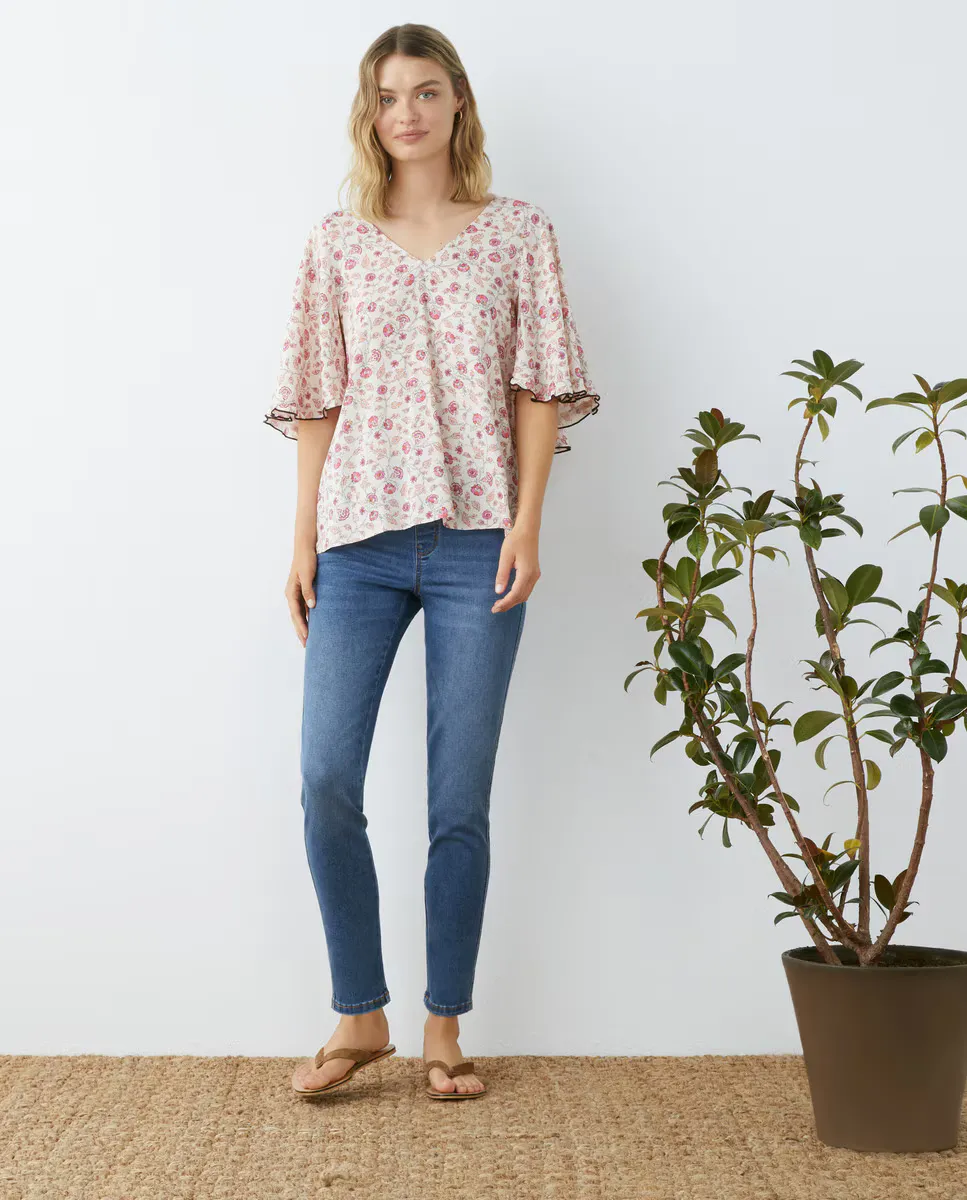 

Женские однотонные джинсы с эластичной талией Southern Cotton, бледно-голубой