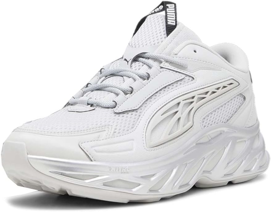Мужские кроссовки PUMA Exotek Nitro с зеркальной отделкой и шнуровкой - серые — фото 2