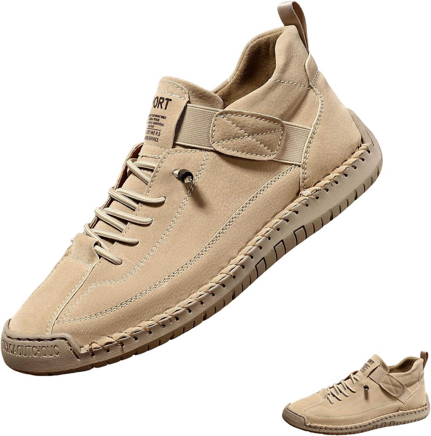 

Мужские ботинки для мужчин, высокие лоферы, обувь Челси из кожи, повседневная и нарядная ручной работы, модные кроссовки, мягкие для работы и прогулок Generic, Apricot