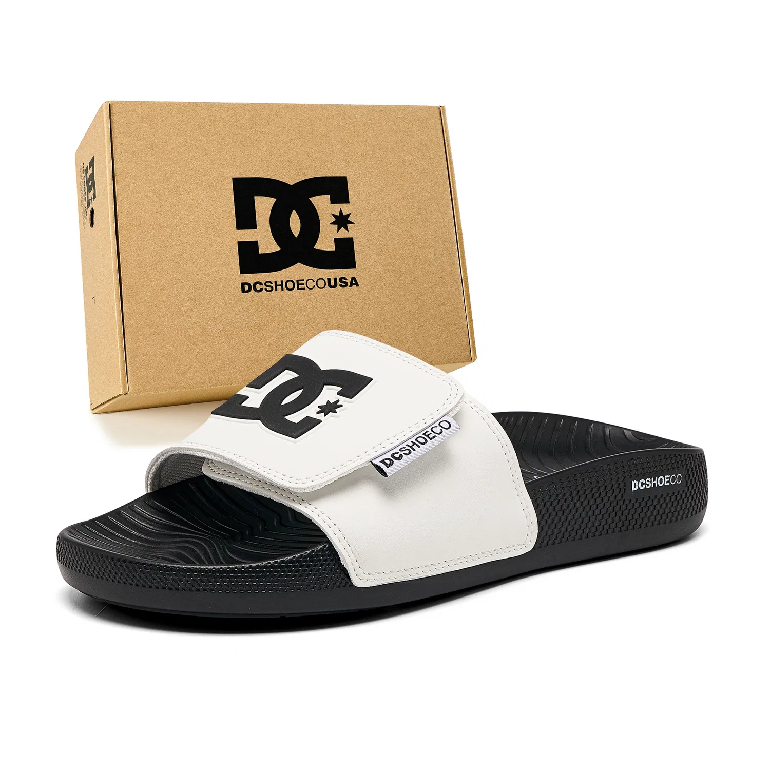 Шлепанцы DCSHOES белые с черным