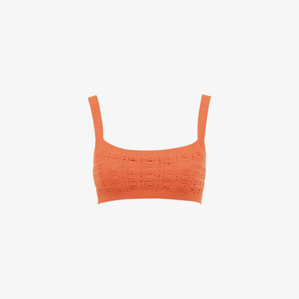 

Изящный трикотажный бюстгальтер-бралетт с квадратным вырезом. Mistress Rocks, оранжевый