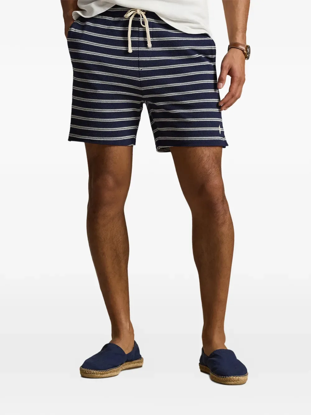 Полосатые шорты с кулиской POLO RALPH LAUREN, синий — фото 3