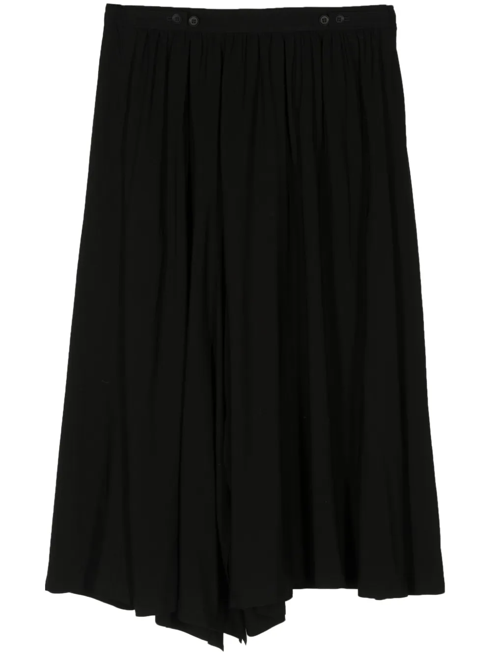 

Плиссированная юбка асимметричного кроя Yohji Yamamoto, черный