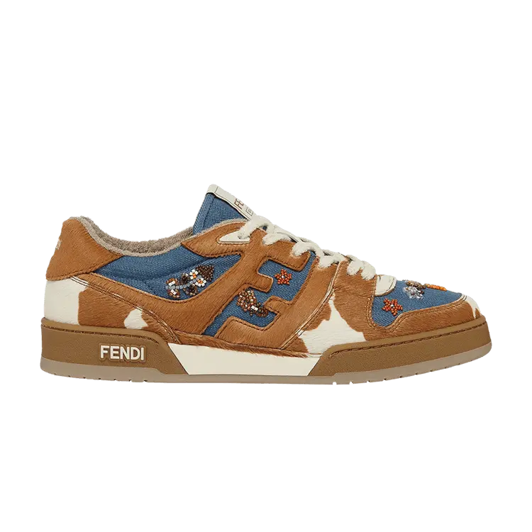 

Кроссовки Fendi Match Cow Print Denim, разноцветный