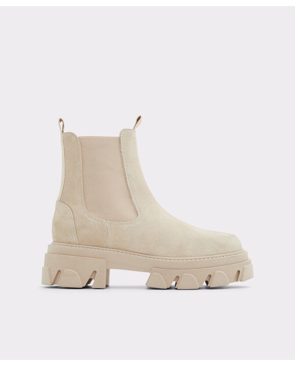 

Женские кожаные ботильоны бежевого цвета с круглым носком Aldo, бежевый