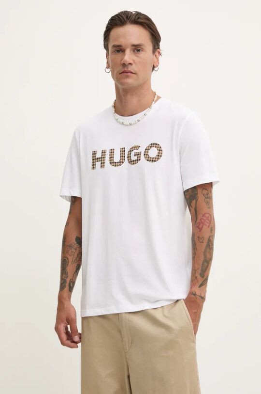 

Хлопковая футболка Hugo, белый