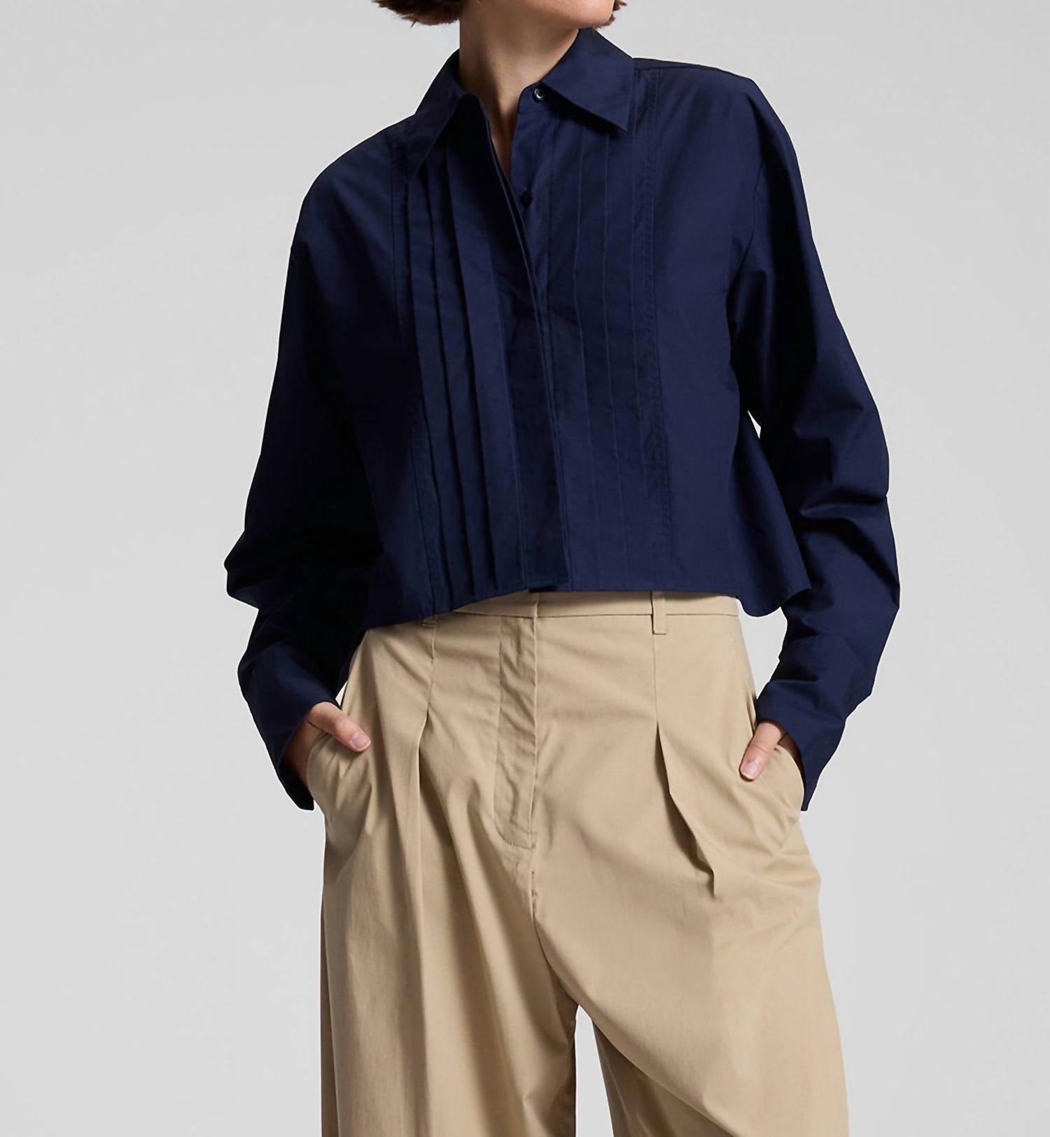 

Укороченный смокинг-топ темно-синего цвета A.L.C.