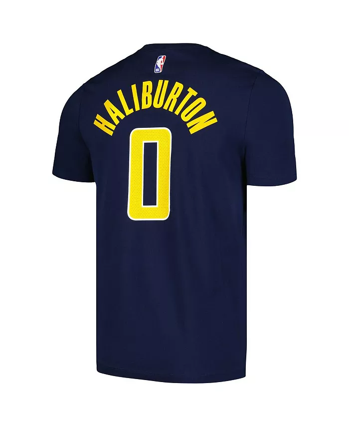 Мужская футболка Tyrese Haliburton Indiana Pacers Icon 2022/23 с именем и номером, цвет navy Nike — фото 2