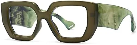 

Винтажные квадратные солнцезащитные очки для женщин и мужчин в оправе, солнцезащитные очки для женщин с защитой от УФ-излучения UV400 MTZJH, Dark Green Clear