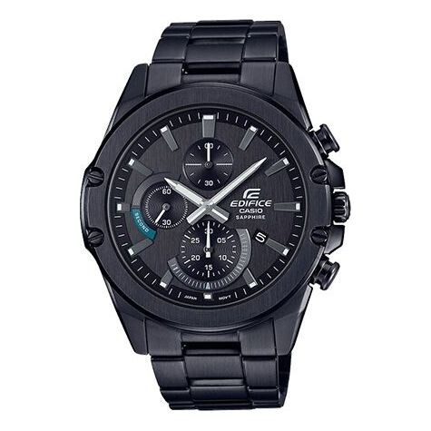 

Часы CASIO EDIFICE Waterproof Sapphire Crystal Quartz Solar Powered Mens Black Analog, черный