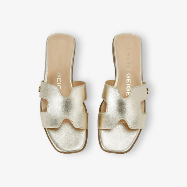 Сандалии на плоской подошве Kg Kurt Geiger Raven из искусственной кожи, золотой — фото 2