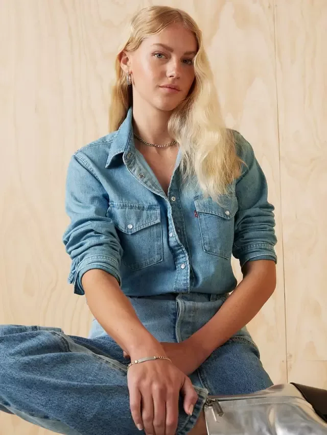 Джинсовая рубашка Icon Western, светло-голубая Levi's — фото 3