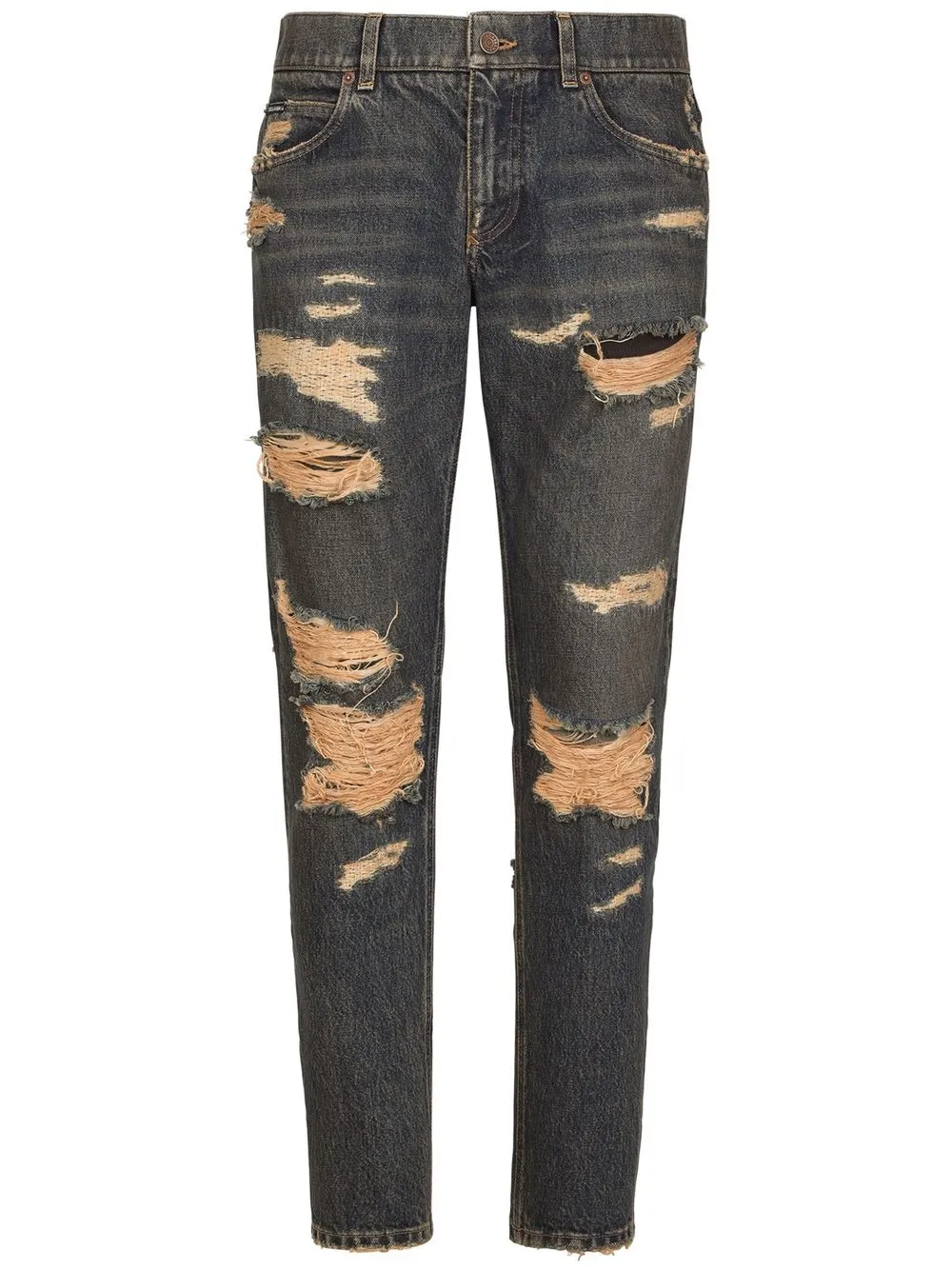 

Узкие джинсы с прорезями DOLCE & GABBANA, синий