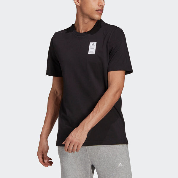 Футболка 3bar logo tee 2 casual sports alphabet printing short sleeve black Adidas, черный — фото 2