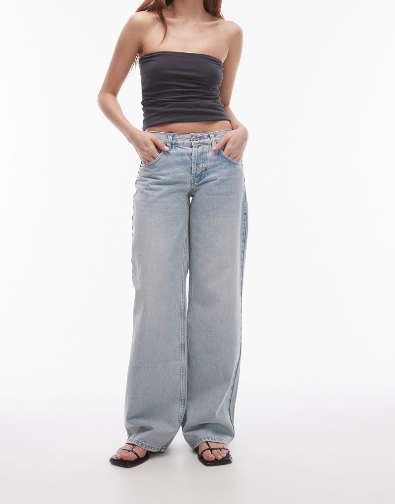 

Широкие джинсы с низкой посадкой Topshop Ember