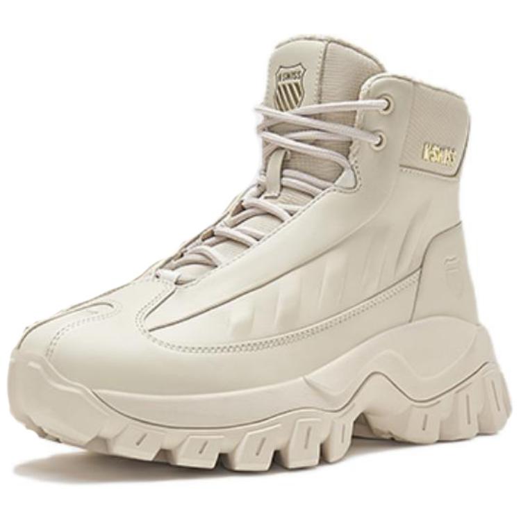 

KSWISS Cushioning, Wear Resistant High top Casual Shoes Unisex Beige K·SWISS, oyster серый/dreamy золотой