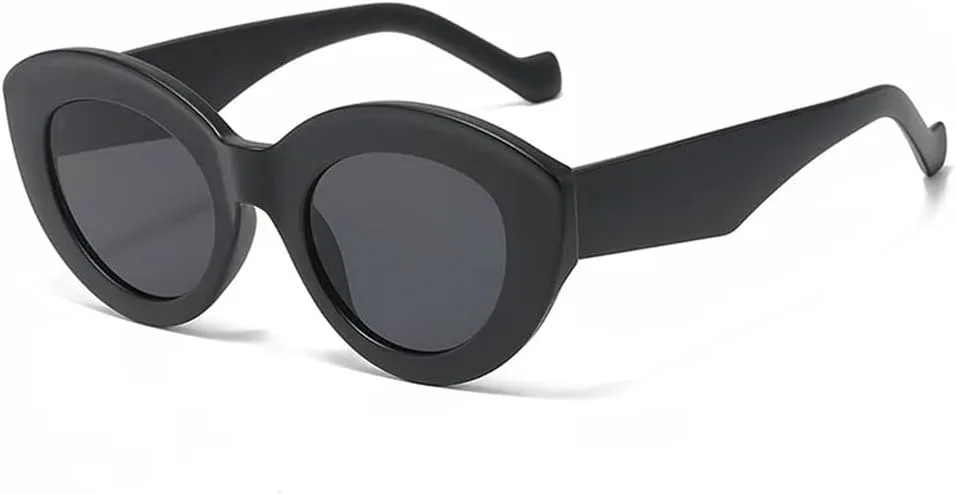 

Большие солнцезащитные очки «кошачий глаз» для женщин с зелеными полосками, защита от УФ-излучения UV400; мужские овальные солнцезащитные очки FYTUP, C6 Matte Black