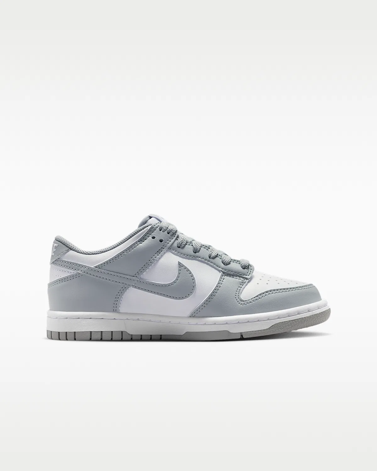 Кроссовки Nike Dunk Low для детей, White/White/Light Smoke Grey — фото 3