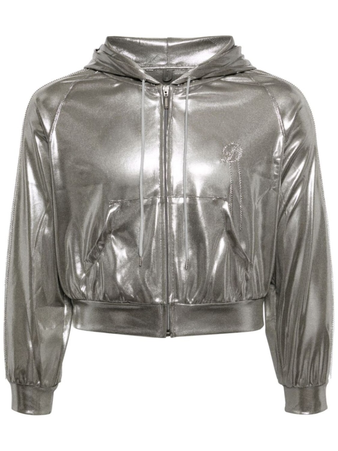 

Куртка с капюшоном и эффектом металлик Doublet, серебристый