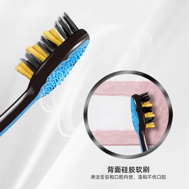 Зубная щетка для глубокой чистки с длинными мягкими щетинками COLGATE, Two-Piece Set: Adaptable Charcoal Crisscross Toothbrush+Adaptable Charcoal Crisscross Toothbrush — фото 4