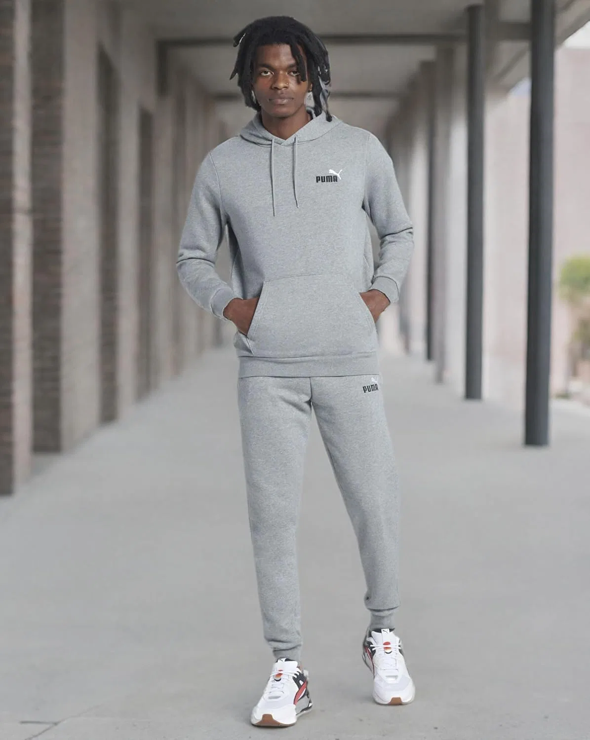 Мужская толстовка PUMA Essentials с вышитым логотипом, повседневная верхняя одежда, синий цвет — фото 3