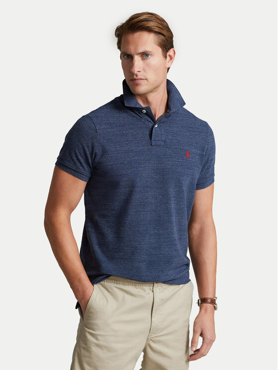 Поло slim fit 710548797012 Polo Ralph Lauren, синий