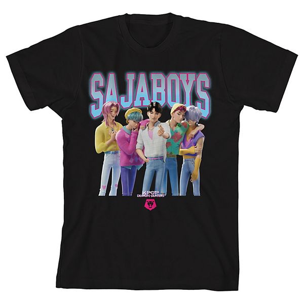 

Футболка с принтом Girls 4-16 K-pop Demon Hunters Saja Boys Licensed Character