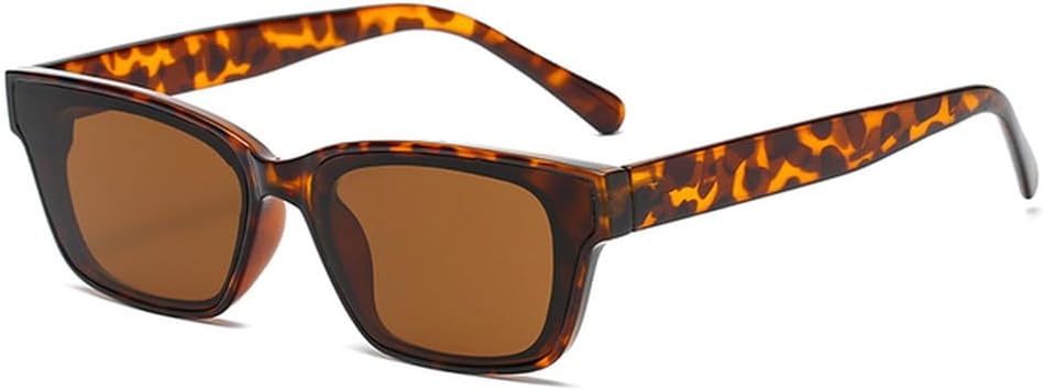 

Маленькие винтажные женские прямоугольные солнцезащитные очки в стиле ретро для путешествий, солнцезащитные очки для женщин с защитой от УФ-излучения UV400 TVTBBVV, Leopard Brown